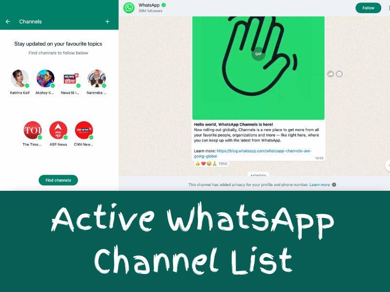 Active WhatsApp Channel Lists